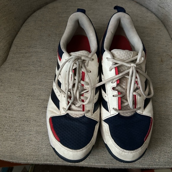 Men’s Sneakers Adidas Trainer Sneakers White Red Blue Lace up exercise cozy - Picture 7 of 9